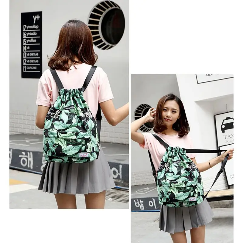 

Swimming Bag Floral Storage Drawstring Backpack Beach Travel Gym Bag