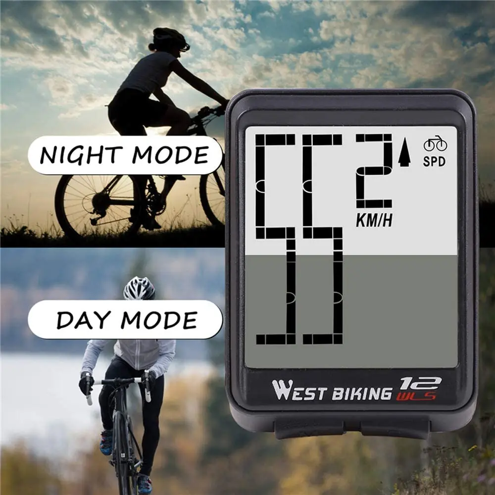 

WEST BIKING Bike Computer MTB Bicycle Multifunction LED Digital Rate Speedometer Stopwatch Wireless Waterproof Cycling Odometer