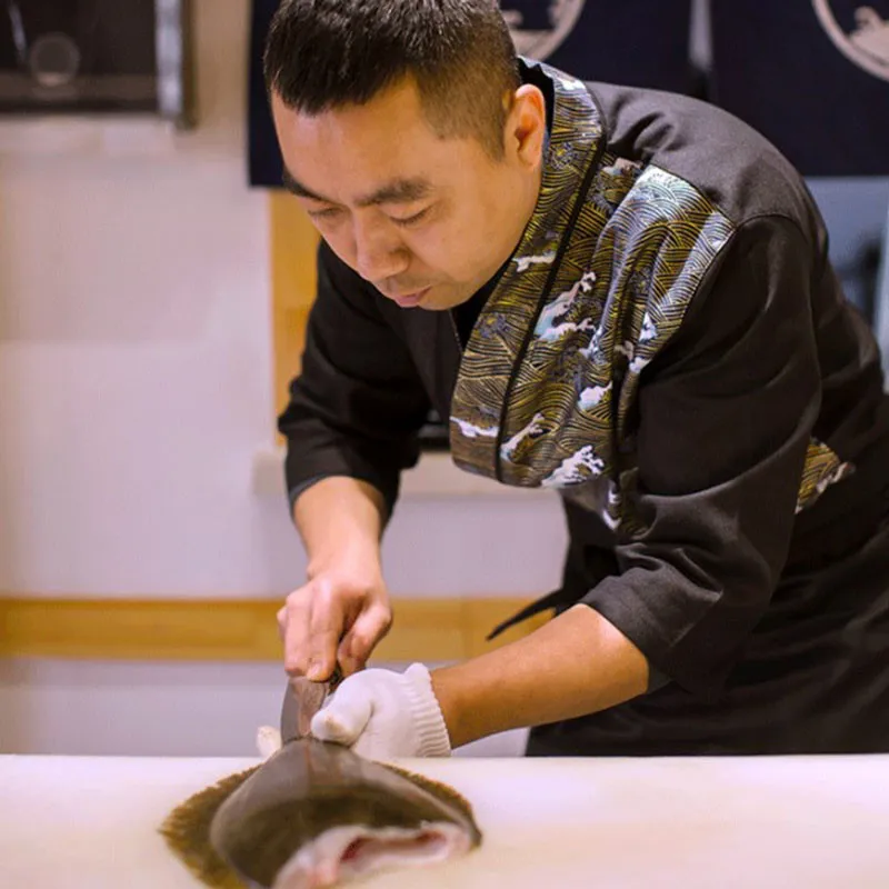 Японский шеф повар Куртка поварская одежда унисекс Для женщин мужчин Кухня