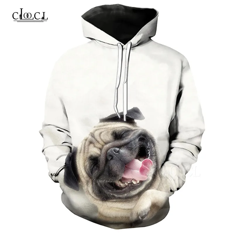 Новинка толстовка с милым рисунком мопса для мужчин и женщин 3D принт уличная