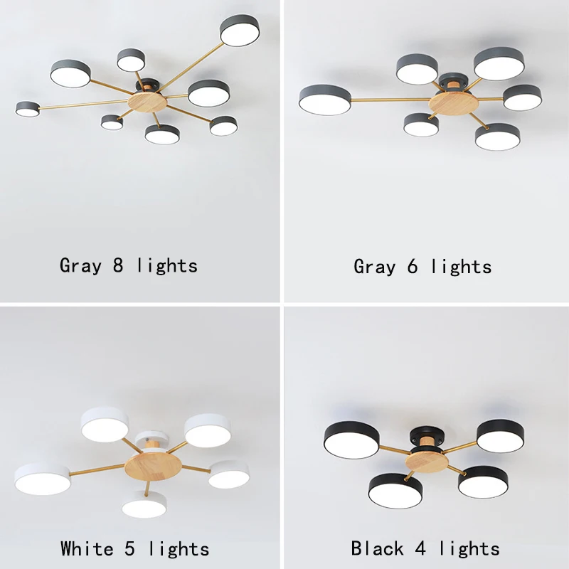 $18.90 Nordic personality radial design ceiling lamp white & gray & black color living room bedroom restaurant hotel led lights