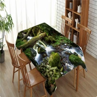 landscape waterfall tablecloth waterproof and antifouling christmas tablecloth table mat rectangular coffee table tablecloth