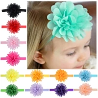 28 colors chiffon flowers headbands soft strecth hair bands for baby children headwear turban kids girls hair accessories 1pcs