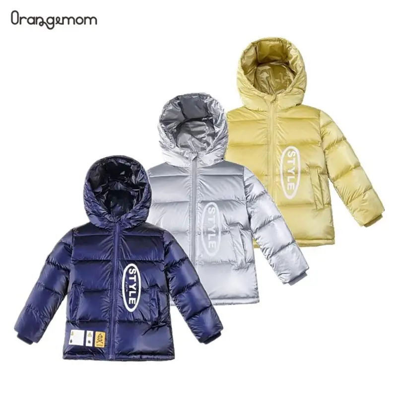 

Детский Зимний пуховик с капюшоном, для мальчиков и девочек