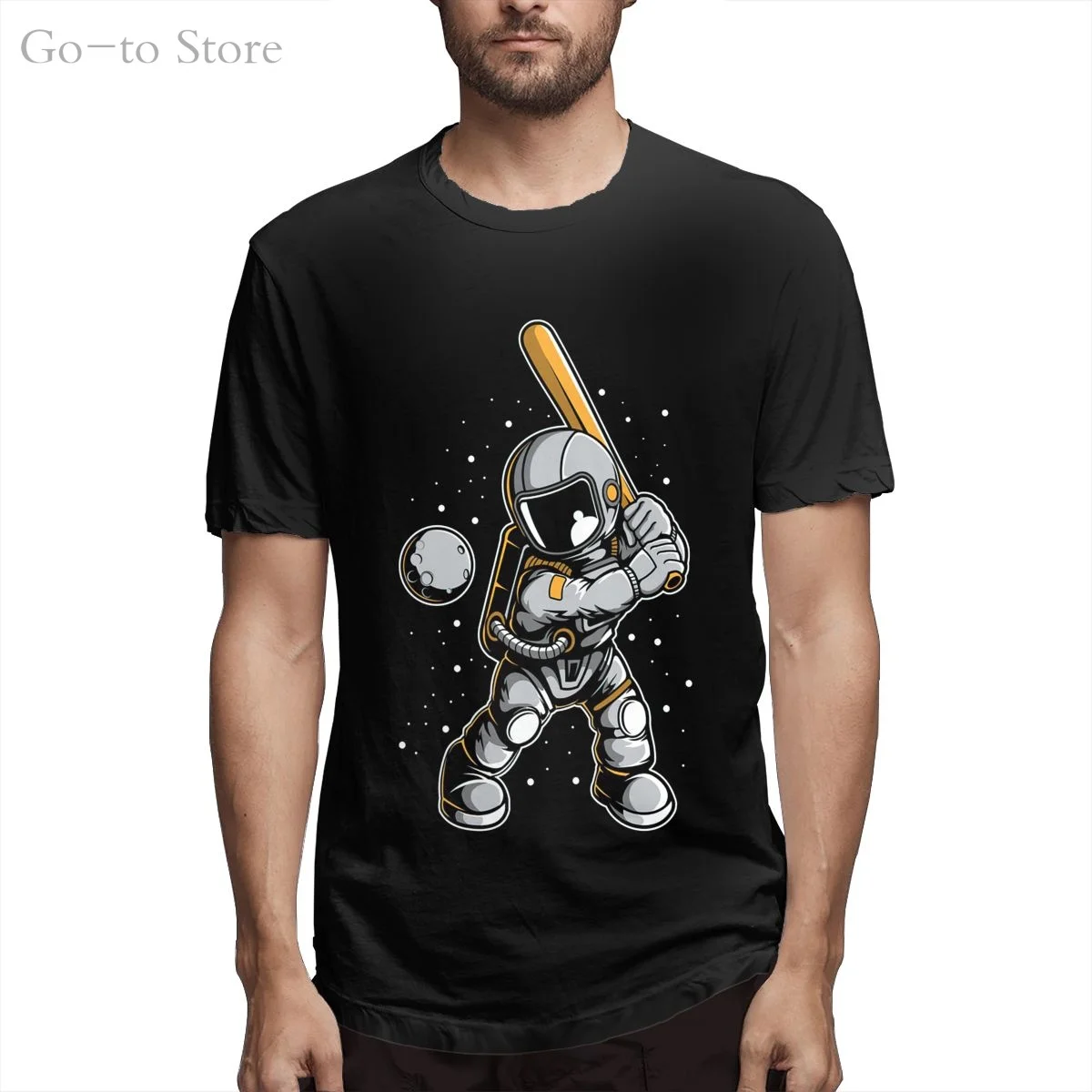 Футболка хлопковая с коротким рукавом изображением астронавтов играющих в