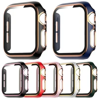 screen protector hard case for apple watch series 6 se 5 4 3 2 cover pc bumperglass film for iwatch 40mm 44mm 38mm 42mm frame