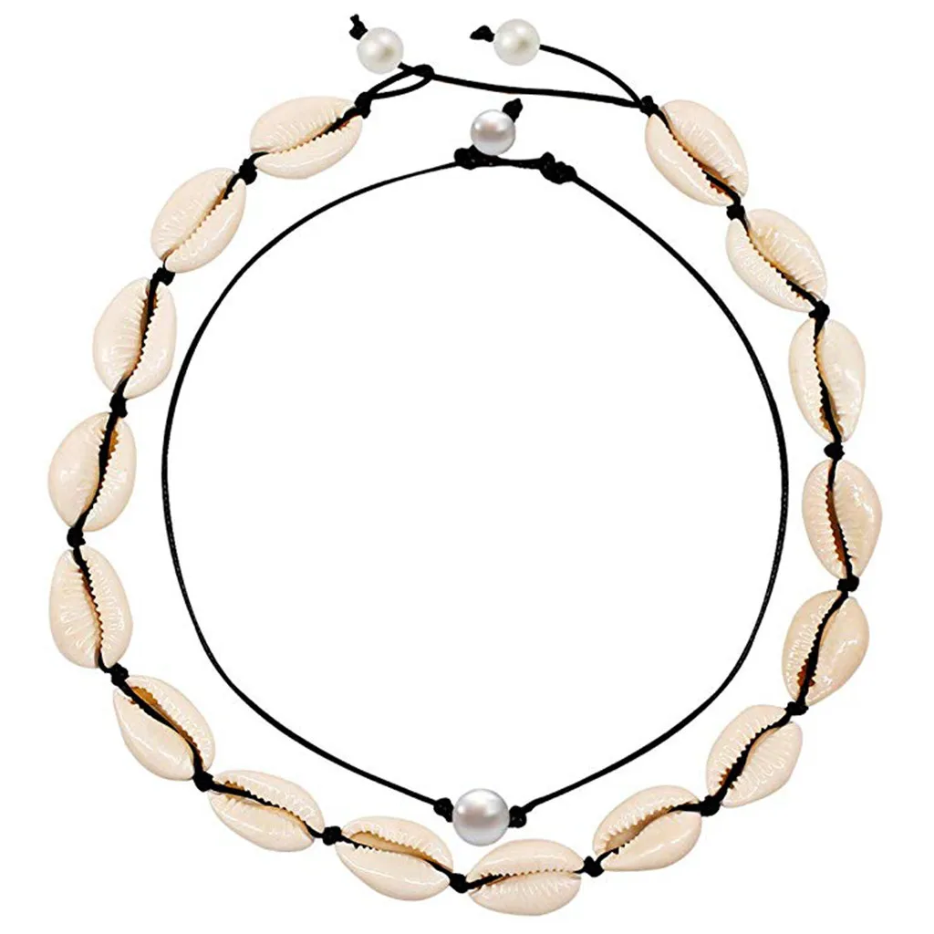 Яркая Лунная ракушка колье-чокер для женщин гавайская жемчуг ожерелье с