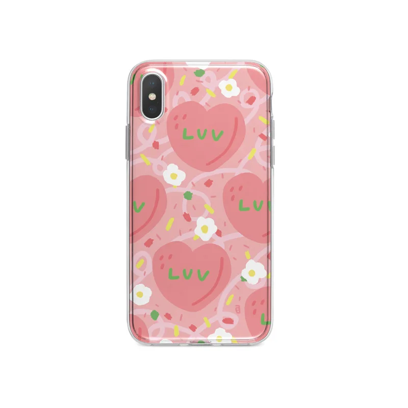 

2021New Popular Love Heart Flowers Case for iPhone 12PROMAX 11 11PRO 6 6S 6Plus 7 8 7Plus 8Plus X XR XS XS MAX Soft Case Cover
