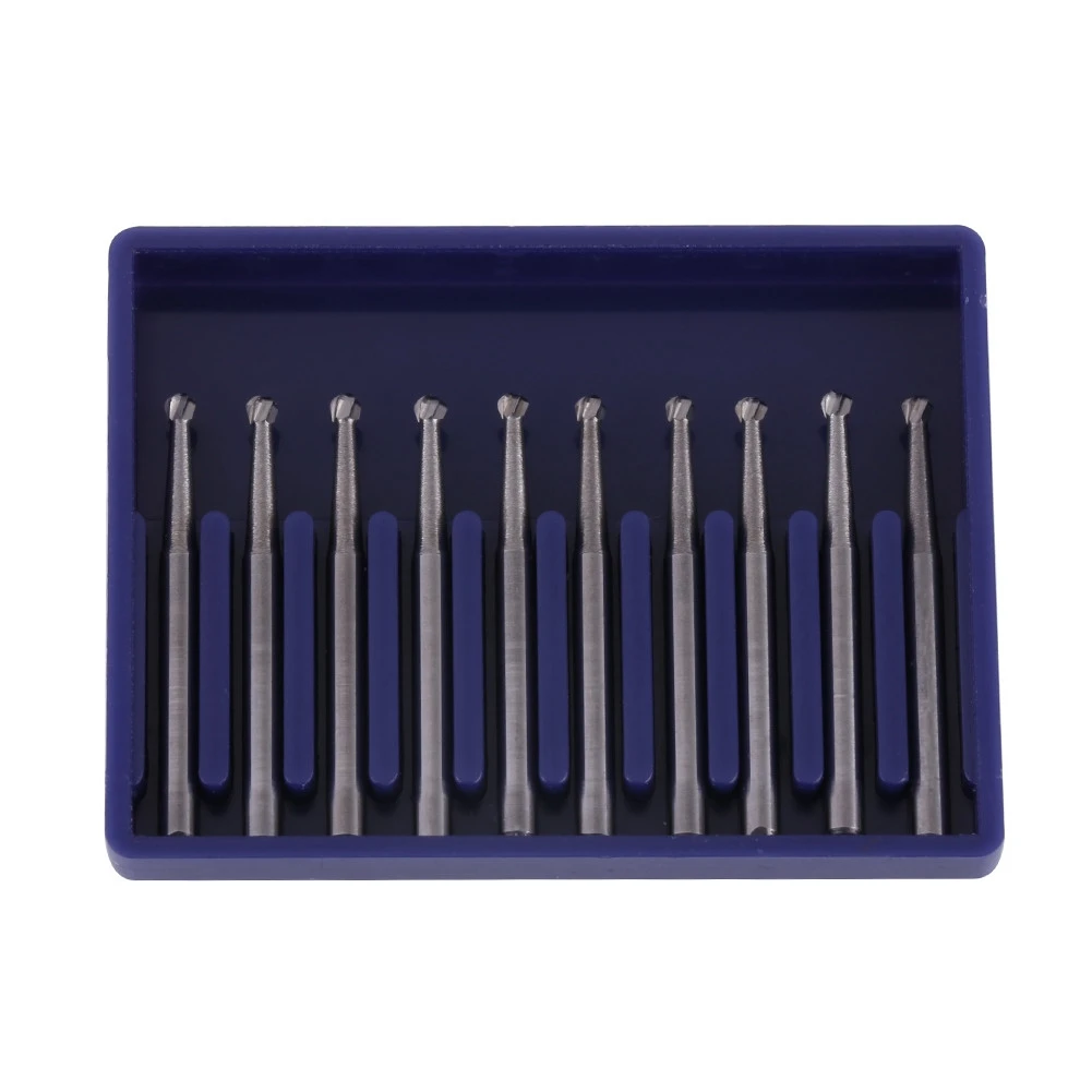 

10pcs/set Dental Tungsten Carbide Steel Metal Crown Cutting Burs Dentist Tools