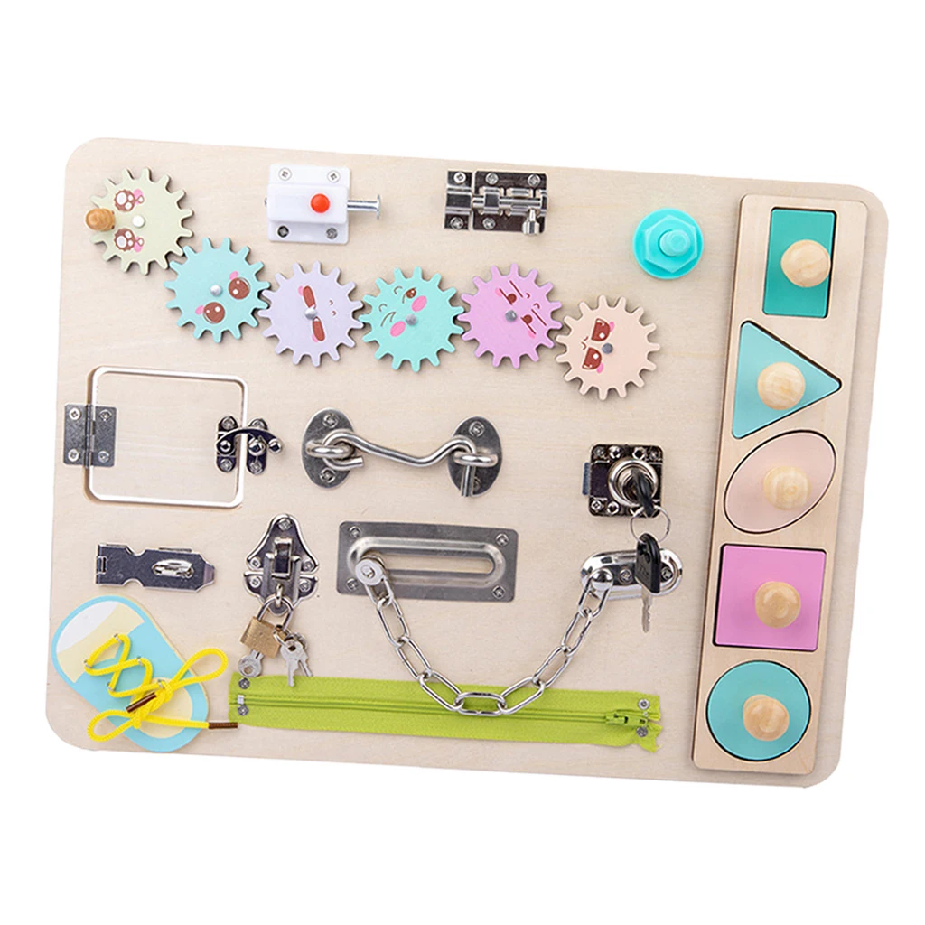 

Kids Baby Portable Busy Board Zipper Buckle Dressing Skill Montessori Toys