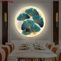 designer ginkgo leaf living room dining room led wall lamp modern bedroom porch dining room hanging picture decorative lamp