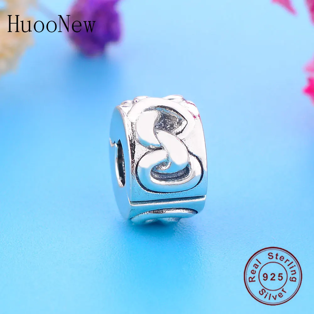 Fit Original Pandora Charm Bracelet 925 Sterling Silver Circle Row Of Interlinked Bead Clip Stopper For Making Berloque 2019 DIY | Украшения