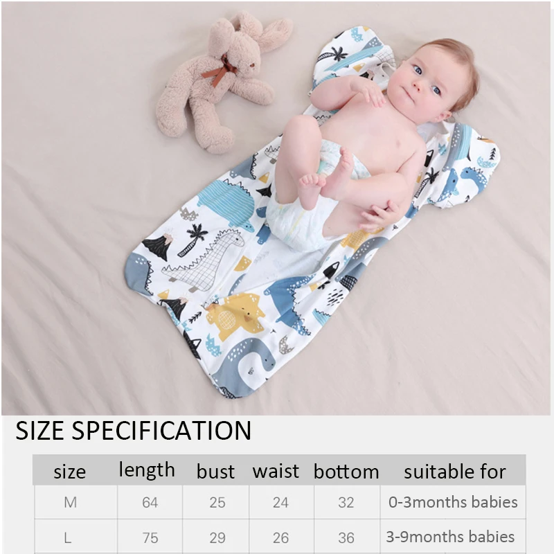 

Newborn Pajama Sleeping Sack Baby Boy Girls Cotton Sleepsack Zip Up Swaddle Anti-frightening Toddler Sleeping Bag Baby Clothes