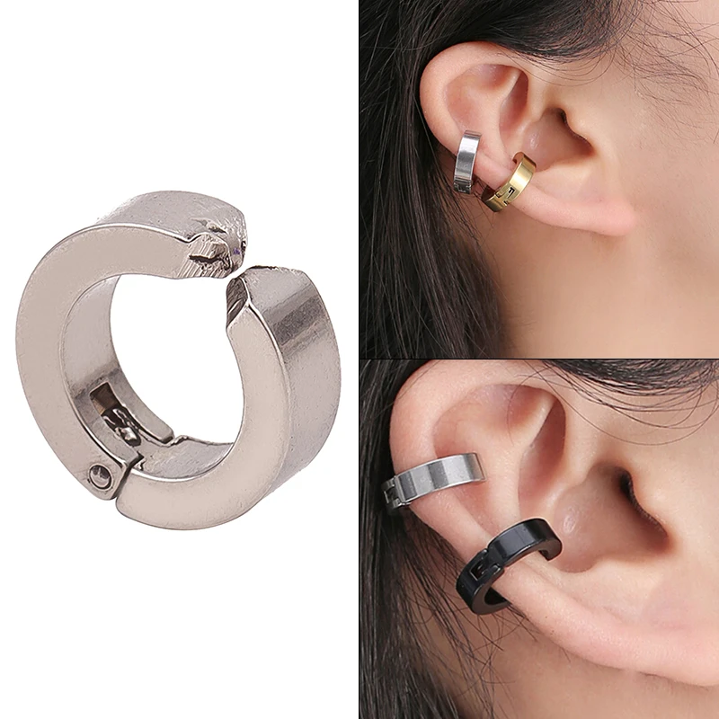 1 шт. панк для мужчин и женщин нержавеющая сталь клипсы ушей поддельные серьги