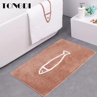 tongdi bathroom carpet mats soft shower absorbent fiber suede non slip sop rug decoration for home bathroom living kitchen room