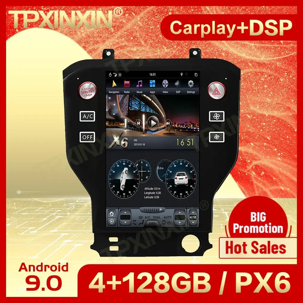 Carplay 2 Din Android 9 Tesla Мультимедиа Стерео для Ford Mustang 2015 2016 2017 2018 2019 2020 Navi Аудио Видео