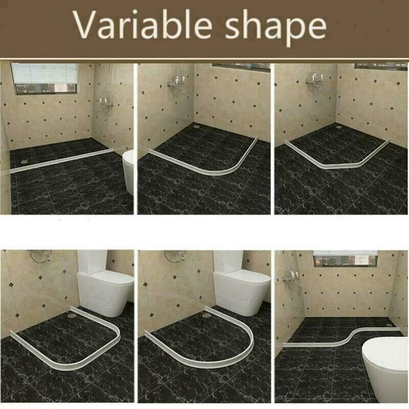 

Flexible Bathroom Water Stopper Flood Barrier Rubber Dam Silicon Water Blocker Dry and Wet Separation Home Improve 50CM