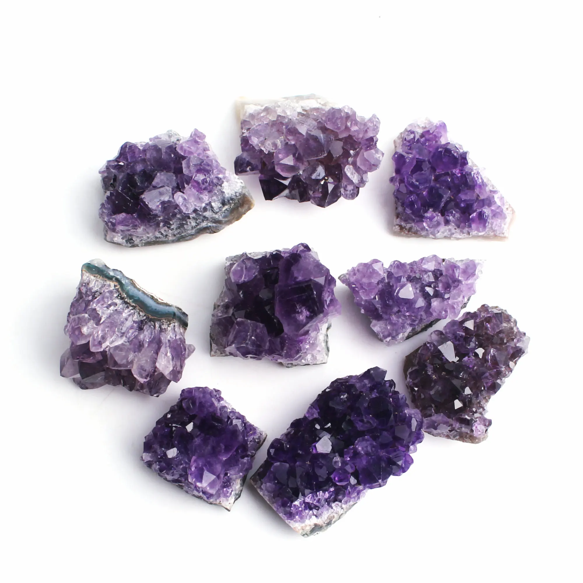 Натуральный Аметист кристаллический кластер Фиолетовый кварц необработанный