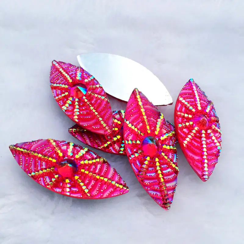 DIY AB кабошоны из смолы в форме конского глаза кристаллы 32 шт./лот 20*50 мм-B843*4 | Дом и