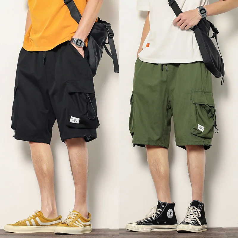 

Harajuku Streetwear Jogger Shorts 2021 Solid Men's Shorts Black Hip Hop Casual Male Sportswear Shorts Homme Clothing