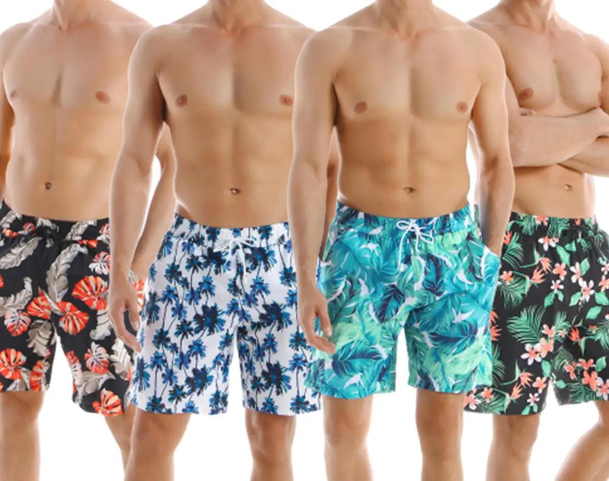 

Family Matching Swimwear Father Son Trunks Boho Summer Print Lace-up Loose Swim Bottoms Swimsuit Men Boy Bathing Suit