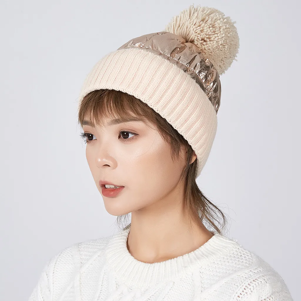 2019 New Winter Hat for Women Fashion Solid Warm Hats Knitted Beanies Cap Brand Thick Female Wholesale шапки женские |