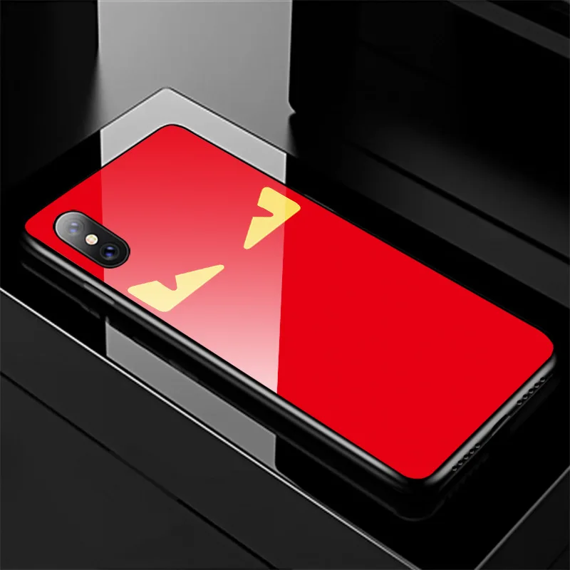 

Luxury empered Glass strange beast Phone Case For iPhone X XS 7 8 Plus X 10 XR Max 5s 11pro Ultra Slim demon Case Cover