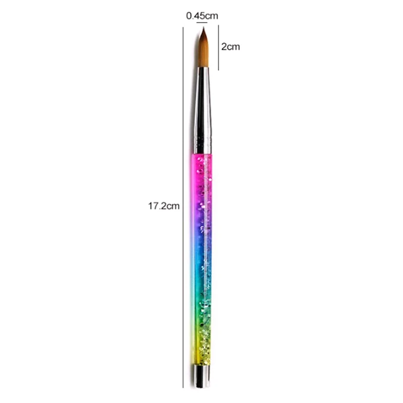 

1PC Crystal Acrylic Nail Art Brush Gel Carving Pen Brush Acrylic Nail Powder Liquid DIY Nail Drawing Brush Liquid Glitter Handle