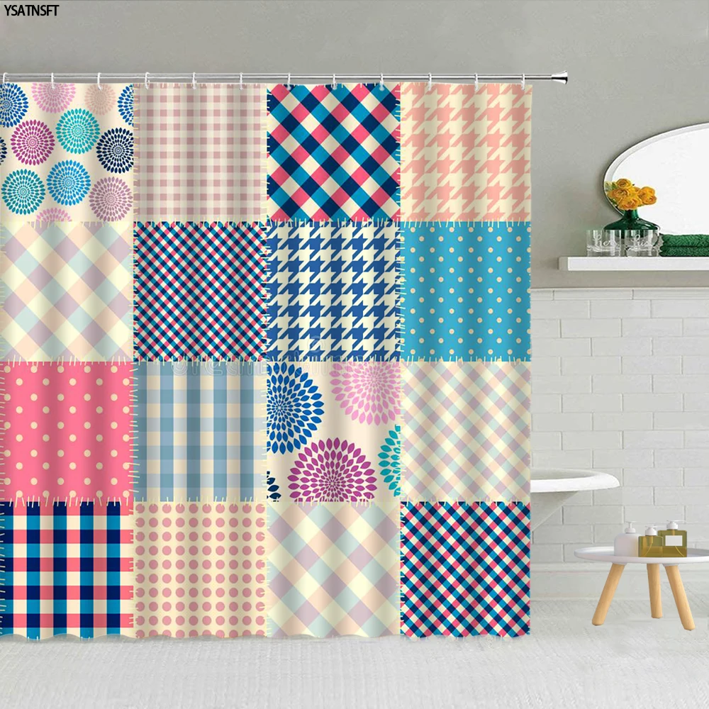 Современная занавеска для душа в виде Куба с геометрическим рисунком 3D полоски