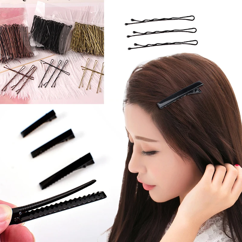 

50/100/200/500/1000PCS Small Basic Hair Clip Curly Wavy Grips Hairstyle Women Bobby Pins Styling Simple Hairpin Hair Accessories