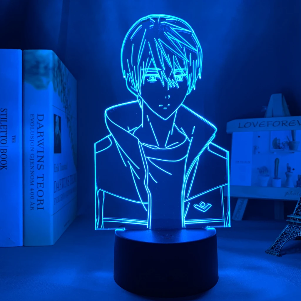 

Светодиодный светильник в стиле аниме Haruka Nanase для детской спальни, Декор, светильник, подарок на день рождения, Настольная акриловая 3d лампа...