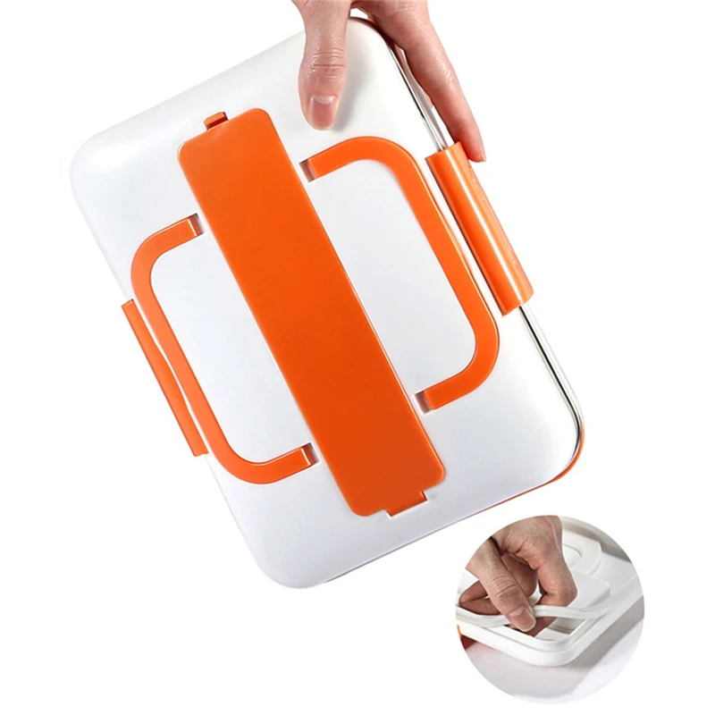 3 в 1 Электрический Ланч-бокс с подогревом контейнер из нержавеющей стали для риса