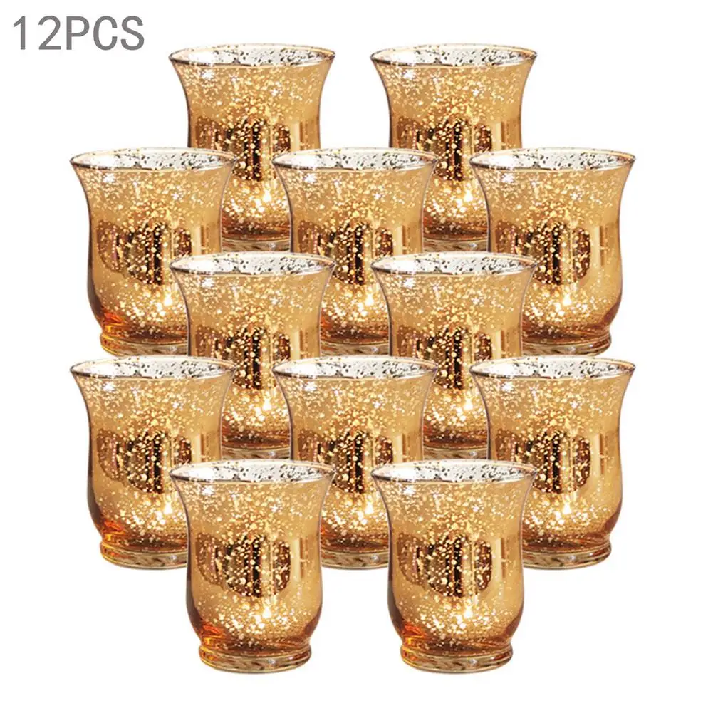 

12 Pcs Votive Candle Holder Mercury Glass Tealight Candle Holder For Wedding Parties Hotel Cafe Bar Home Decoration Candle Cup 4