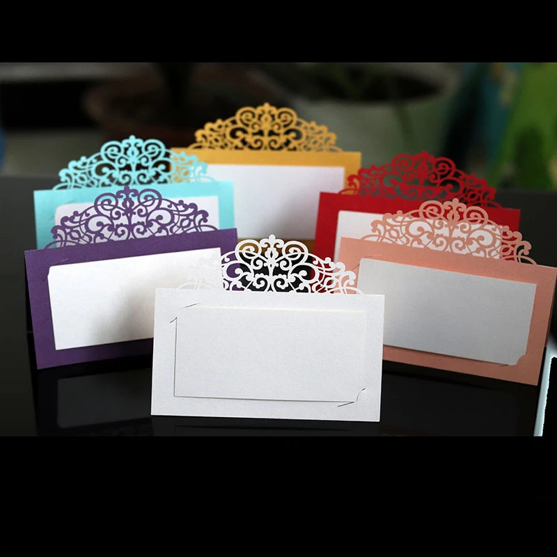 50 шт. полый лазерный разрез настольная карточка с именем и местом украшение для