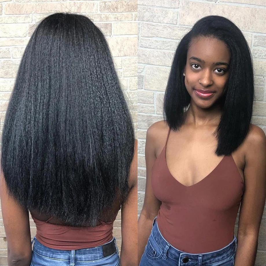 13х6 кудрявые прямые парики из натуральных волос на фронте для черных женщин 180