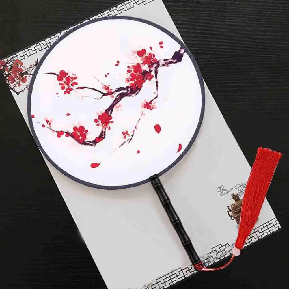 

Double Dough Hand Fan Gorgeous Dance Party Wedding Birthday Souvenir Event Round Held Palace Classical Hanfu Art Craft Tassel