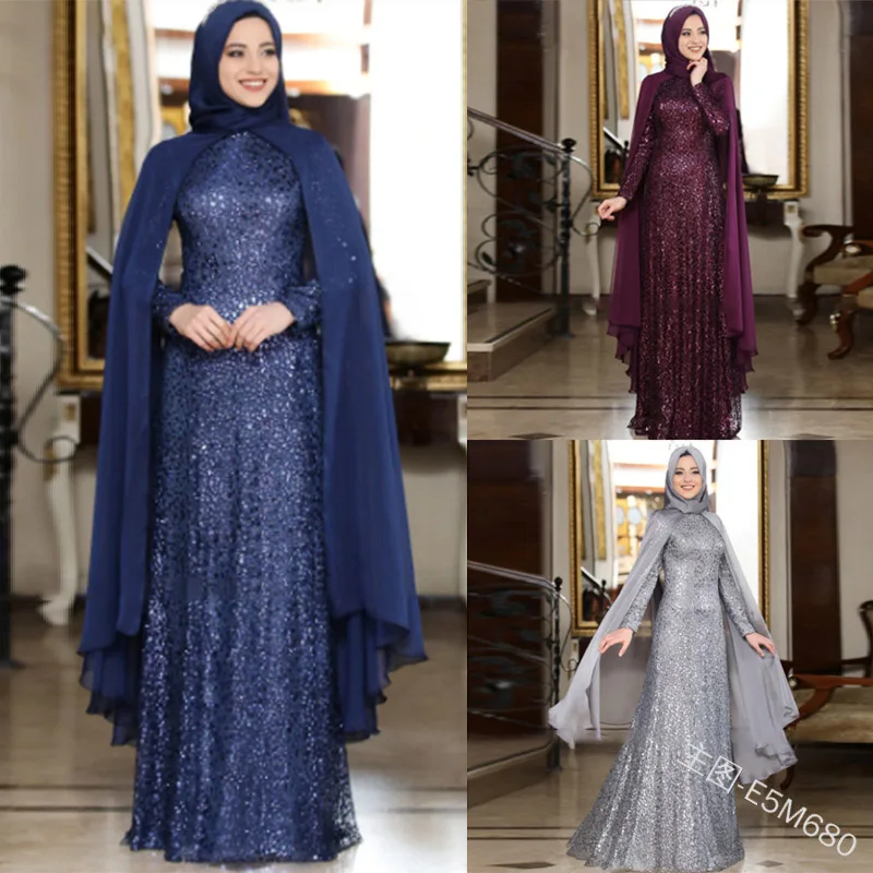 Мусульманский хиджаб, шарф и элегантная абайя платье, плащ с капюшоном, турецкие платья, мусульманский женский халат размера плюс 5XL, Рамада...