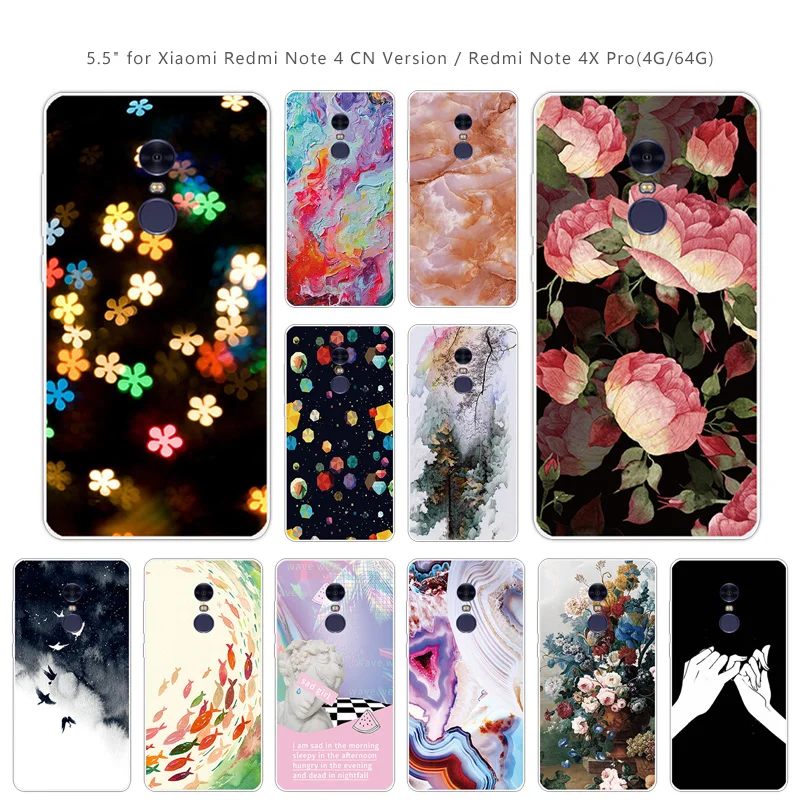 For Xiaomi Redmi Note 4 Note4 Case Soft Silicone note note4 Phone Star Back Cover for xaomi mi 5.5&quot Coque |