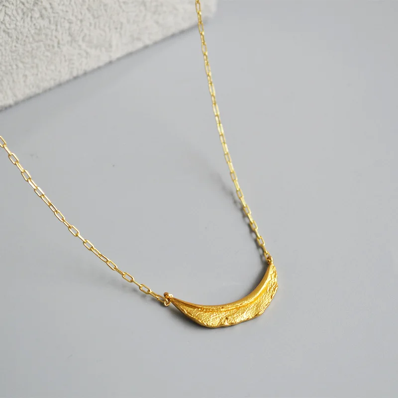 CMajor Korean Plating Technique Fashion Brass Jewelry Crescent Moon Clavicle Chain Gold Plated Trendy Pendant Necklace for Women | Украшения