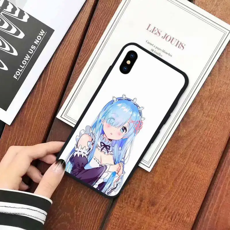 

Hot Anime ReZERO Ram Rem high quality Phone Case cover for iPhone 11 12 mini pro XS MAX 8 7 6 6S Plus X 5S SE 2020 XR