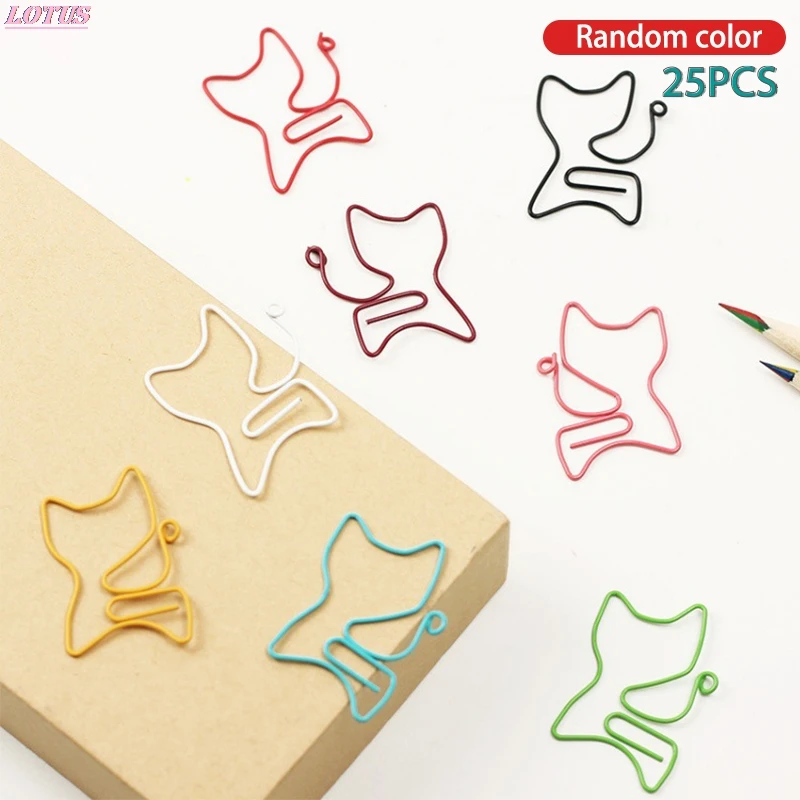 

25Pcs Cat Shape Paper Clips Creative Interesting Bookmark Clip Memo Clip Shaped Paper Clips for Office School Home