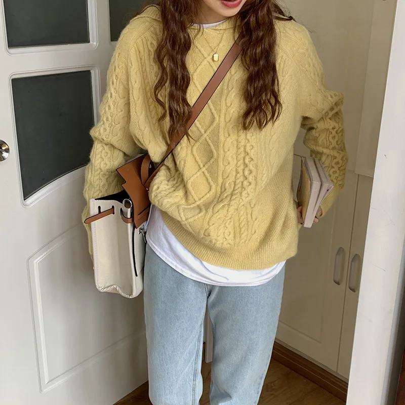 

Pure color hooded pullover sweater women 2021 Winter Korean edition of the new trend of fashion small fresh gentle loose lazy wi