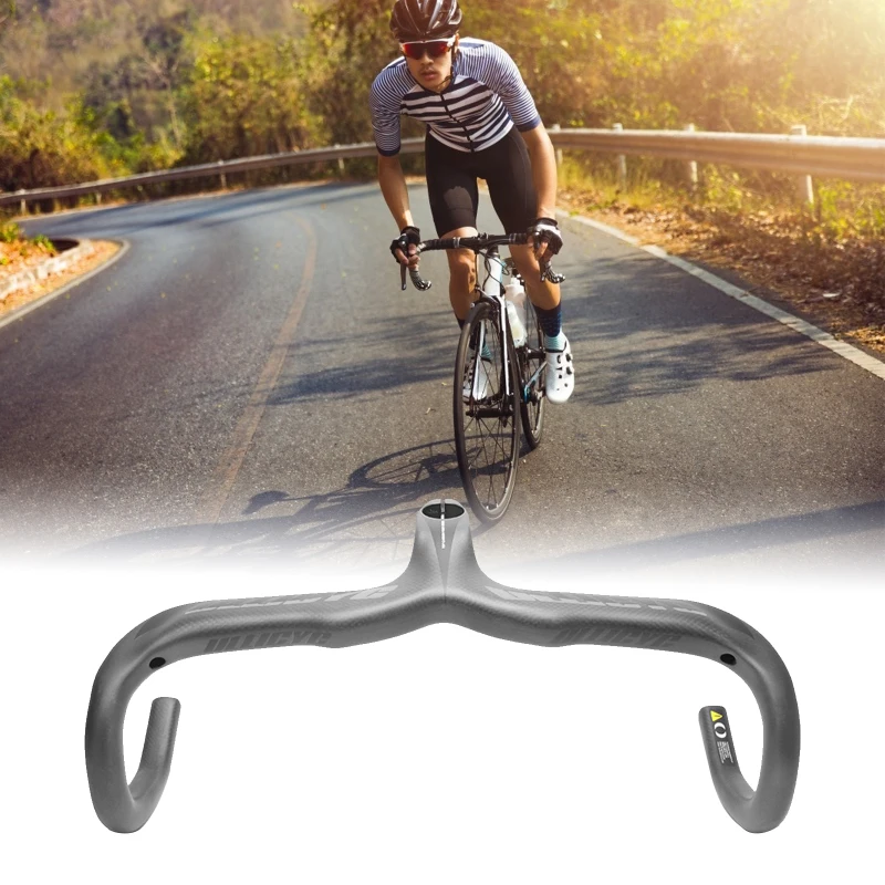 

Road Bike Handlebar Ful Carbon Fiber Integrated Road Bicycle Handlebar Bike Handle Bent Bars Handlebar 28.6mm Drop Rod 420mm