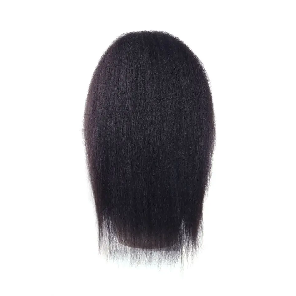 

Kinky Straight 4x4 Lace Closure Wigs With Baby Hair Pre-Plucked Yaki Straight Human Hair Wig 150% Density Natural Hairline Wig