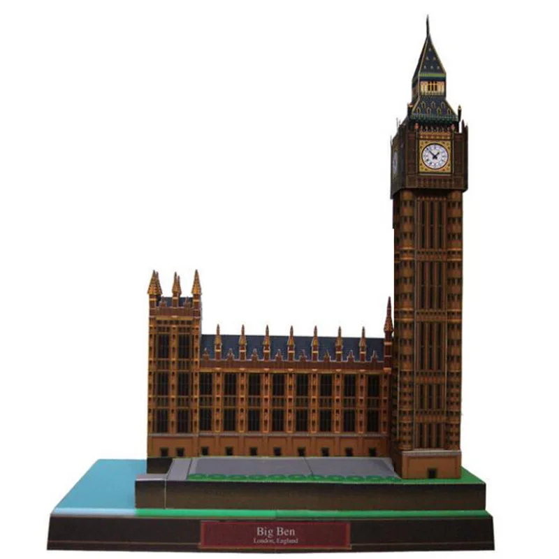 3D бумажная модель Big Ben в Великобритании всемирно известная архитектурная