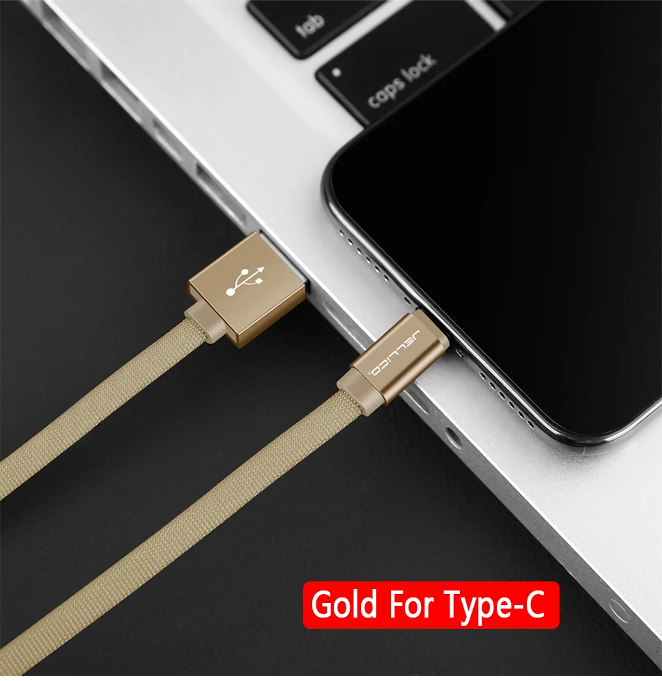 Gold For Type-C Jellico 1 м Micro Lightning type C USB кабель для быстрой зарядки для iPhone Xiaomi huawei кабель для передачи данных для мобильного телефона для usb type-C - Цвет: Gold For Type-C