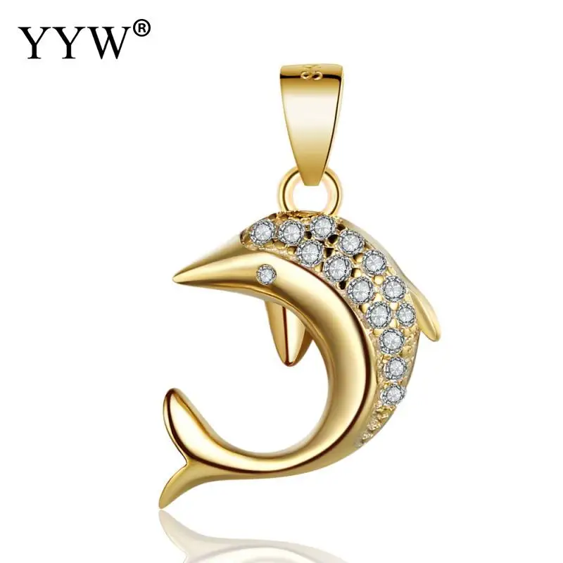 Кулон в виде дельфина золотого/серебряного цвета ожерелье ручной работы унисекс