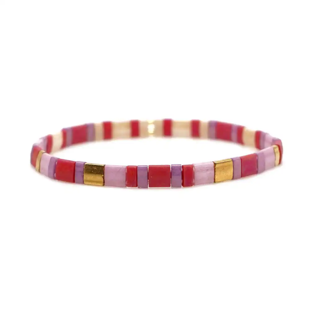 Go2boho MIYUKI браслет Радуга Тила бусины браслеты Pulseira Mujer женские ювелирные изделия Красочные богемные летние пляжные ручной работы - Окраска металла: TL-B190011A