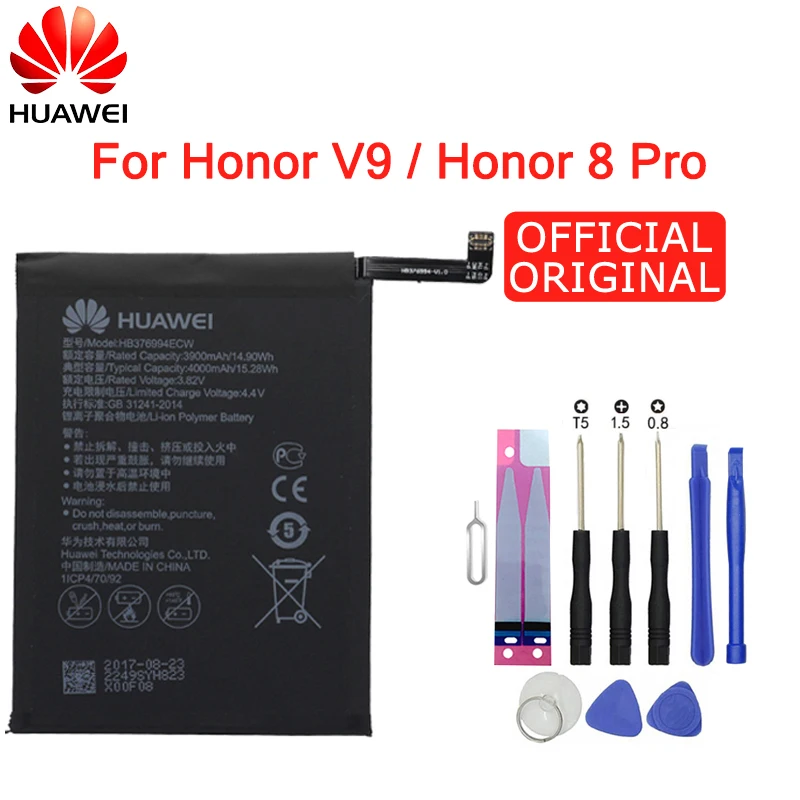 Hua Wei сменный аккумулятор для телефона HB376994ECW для huawei Honor V9/Honor 8 pro DUK-AL20 DUK-TL30 4000 мАч