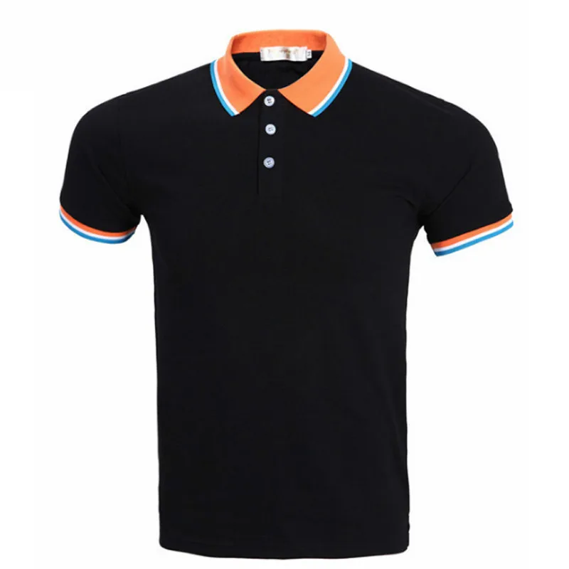 Рубашка поло мужская с коротким рукавом хлопок однотонная рабочая одежда 11